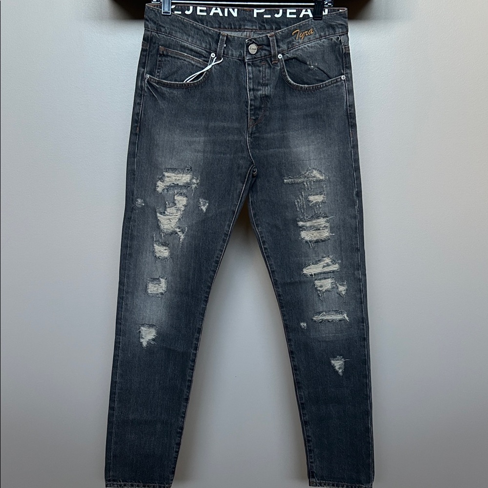 NWT P_Jean Women’s Distressed Black Jeans Sz 4/27